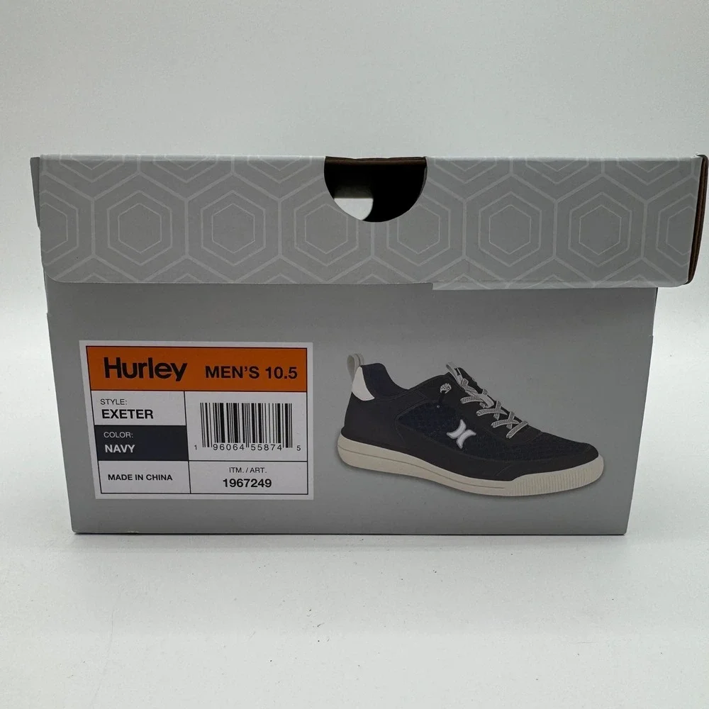 Hurley Exeter Mens Navy‎ Blue Mesh Low Top Sneakers 10.5 NEW